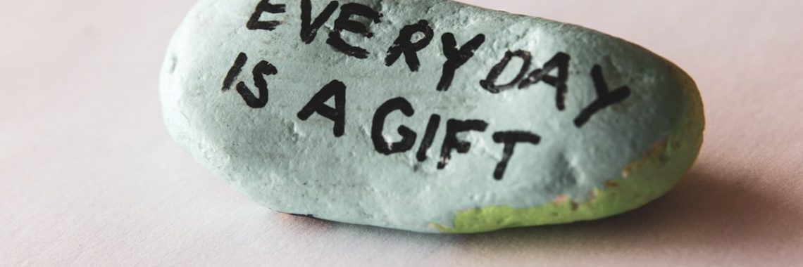 Stone with motivational message